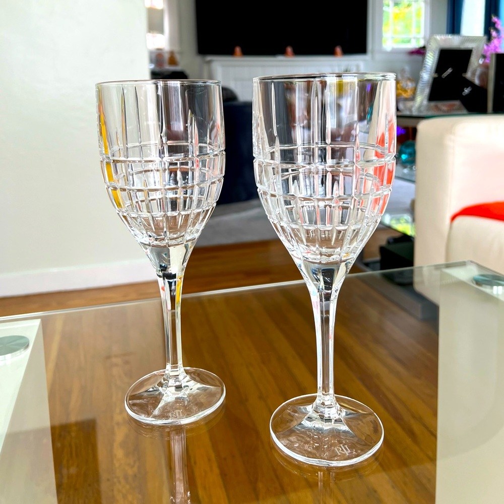 Ralph Lauren Crystal COCKTAIL PARTY Water Wine Goblet  9 3/8" x 3.5”